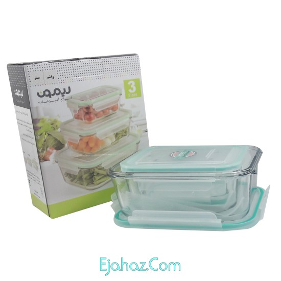 ظرف نگهدارنده لیمون کد2 مجموعه 3 عددی شیشه ظرف نگهدارنده لیمون کد2 مجموعه 3 عددی شیشه