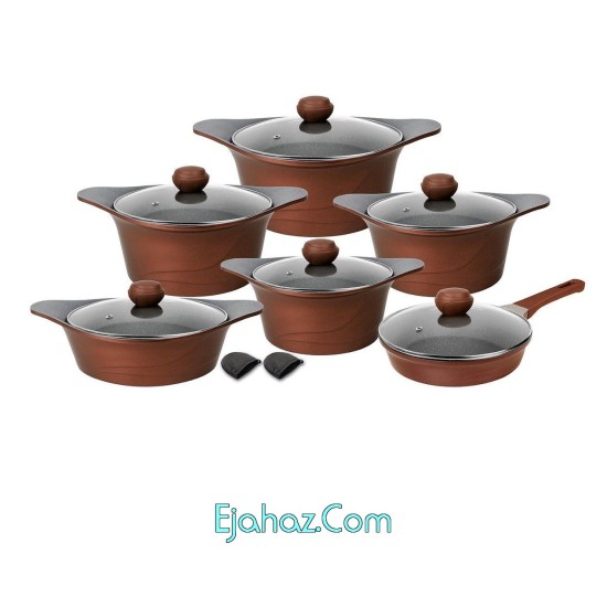 سرویس پخت و پز قابلمه چدن 14پارچه ام جی اس مدل KOREA C سرویس پخت و پز قابلمه چدن 14پارچه ام جی اس مدل KOREA C