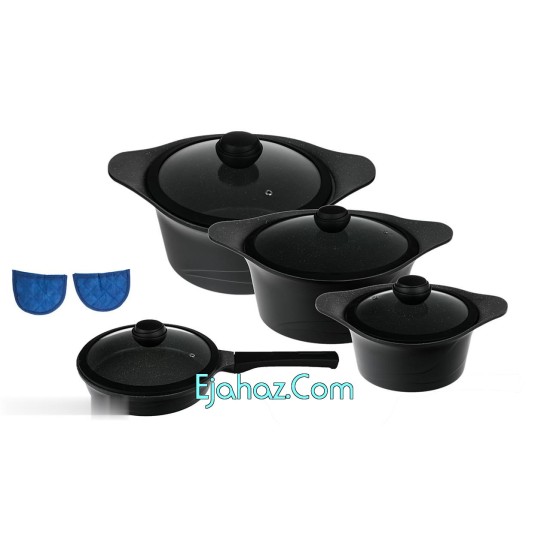 سرویس پخت و پز قابلمه گرانیت 10 پارچه ام جی اس مدل KC1033 سرویس پخت و پز قابلمه گرانیت 10 پارچه ام جی اس مدل KC1033