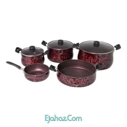  سرویس پخت و پز قابلمه گرانیت 8 پارچه نسترن مدل KH001 کد 002