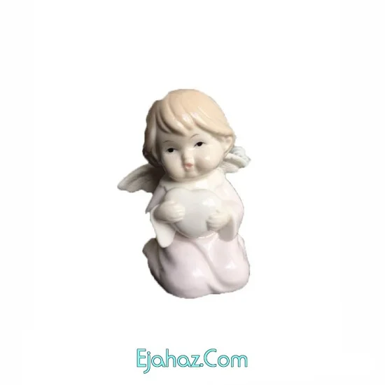 مجسمه سرامیکی خانه سفید مدل فرشته قلب به دست سرامیک