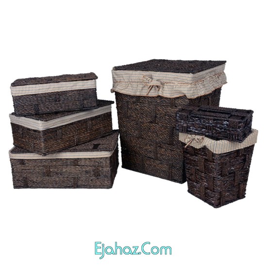 سرویس جهیزیه 6 پارچه سطل و سبد حصیری ژینورا مدل CH44 فلزی سرویس جهیزیه 6 پارچه سطل و سبد حصیری ژینورا مدل CH44 فلزی