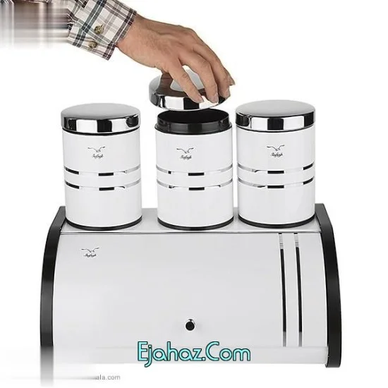 سرویس ست آشپزخانه 4 پارچه شفق مدل Bread Canister