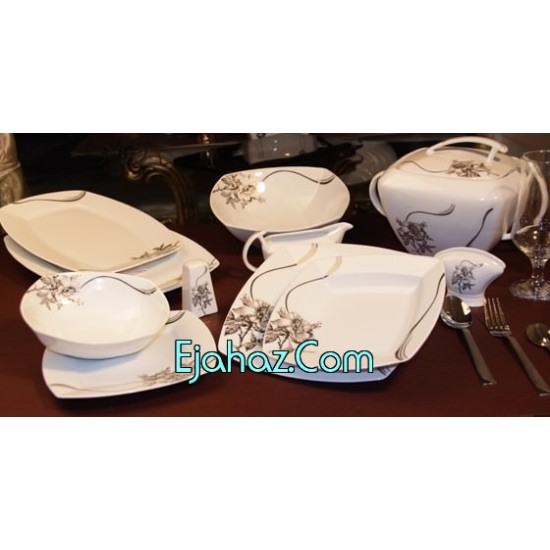 سرویس غذاخوری کد 2432 M3 میس رز طلا مشکی طرح فلت برجسته چینی تقدیس 6 نفره سرویس غذاخوری کد 2432 M3 میس رز طلا مشکی طرح فلت برجسته چینی تقدیس 6 نفره