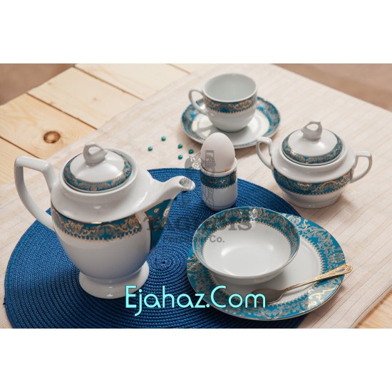 سرویس غذاخوری کد 3633 N2 جام فیروزه طرح گرد چینی تقدیس 12 نفره سرویس غذاخوری کد 3633 N2 جام فیروزه طرح گرد چینی تقدیس 12 نفره