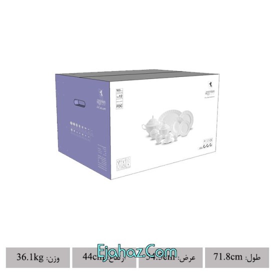 غذاخوری چینی زرین ایران پیکره نئوکلاسیک سرویس چینی 103 پارچه کامل سفید 12 نفره درجه یک غذاخوری چینی زرین ایران پیکره نئوکلاسیک سرویس چینی 103 پارچه کامل سفید 12 نفره درجه یک