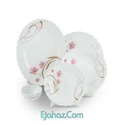 سرویس 6 نفره آیروپال 25 پارچه طرح صنم صورتی گرد