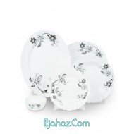 سرویس غذاخوری آرکوپال مقصود 25 پارچه آیروپال  طرح متین سفید مشکی گرد