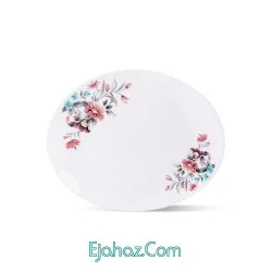 سرویس آرکوپال مقصود 26 پارچه داماس سینوهه صورتی خاکستری بیضی