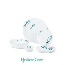 سرویس غذاخوری آرکوپال مقصود 26 پارچه فرانسوا آبی  طرح آتنا فیرزه ایی مربع کلاسیک