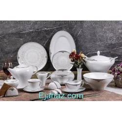 سرویس غذاخوری 12 نفره 104 پارچه چینی پردیس کاشان قالب رومنس سورنتو پلاتین 240A