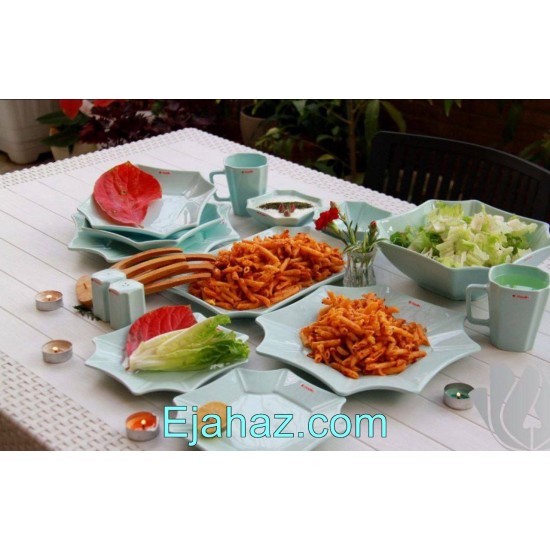 سرویس غذاخوری سرامیکی دو نفره 14 پارچه سبز سرویس غذاخوری سرامیکی دو نفره 14 پارچه سبز