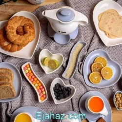 صبحانه خوری سرامیکی لاو  آیسرام 19 پارچه طوسی سفید