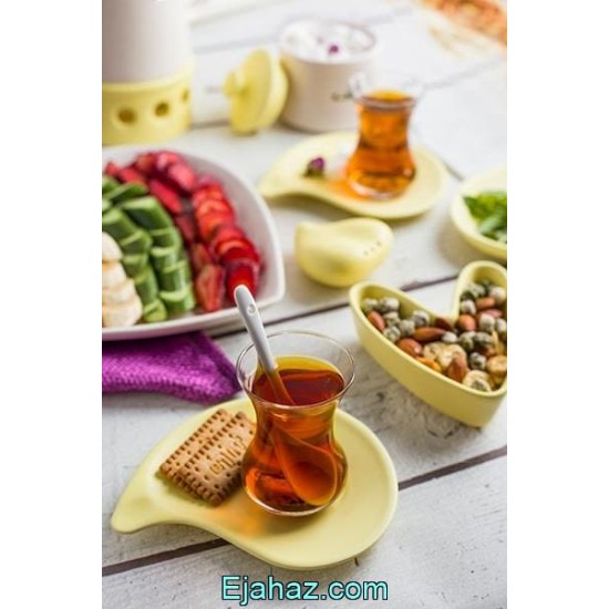 صبحانه خوری سرامیکی لاو پیزا آیسرام 23 پارچه سفید زرد صبحانه خوری سرامیکی لاو پیزا آیسرام 23 پارچه سفید زرد