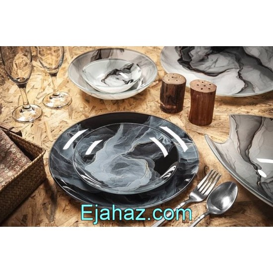 سرویس غذاخوری 25 پارچه ظروف شیشه ای نانسی مشکی آرکوفام سرویس غذاخوری 25 پارچه ظروف شیشه ای نانسی مشکی آرکوفام