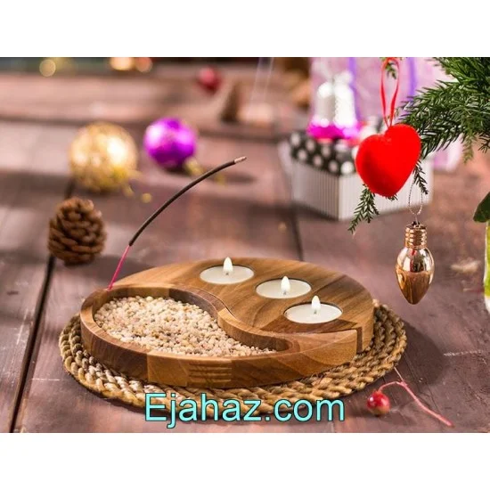 جاشمعی چوبی آماهوم پازل گرد سایکل