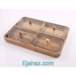 کندی باکس چوبی آماهوم مستطیل 4 خانه