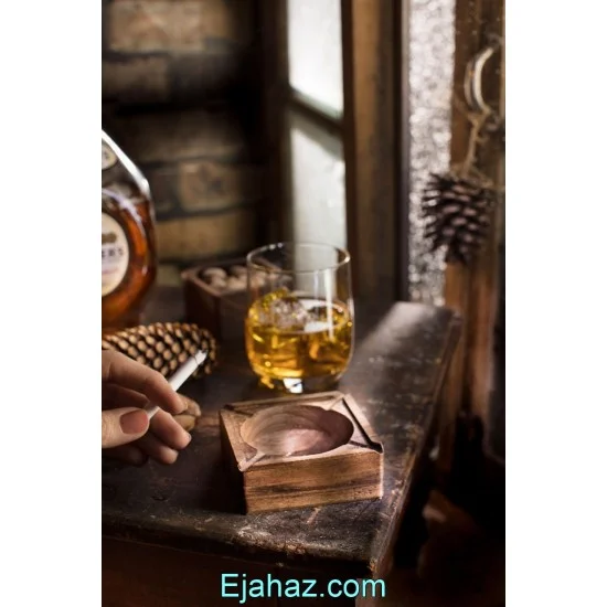 زیر سیگاری چوبی آماهوم مربع
