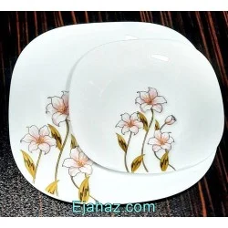 سرویس آرکوپال مقصود 26 پارچه مربع زنبق صورتی