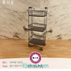 جا سیب زمینی پیاز چوبی فلزی سه طبقه بی وی کی