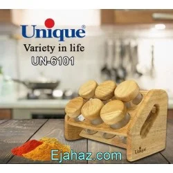 جا ادویه چوبی یونیک 6 تایی کد 6101