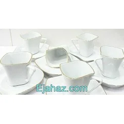 فنجان چای خوری برگی لب طلا چینی مقصود 12 پارچه
