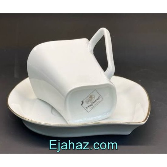 فنجان چای خوری برگی لب طلا چینی مقصود 12 پارچه فنجان چای خوری برگی لب طلا چینی مقصود 12 پارچه