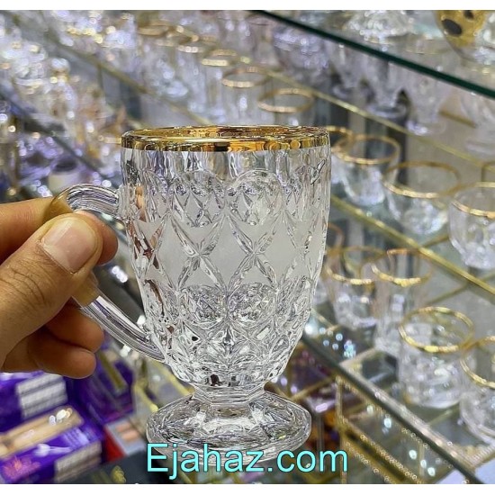 فنجان بلور آنجلیکا پایه دار لب طلا فنجان بلور آنجلیکا پایه دار لب طلا
