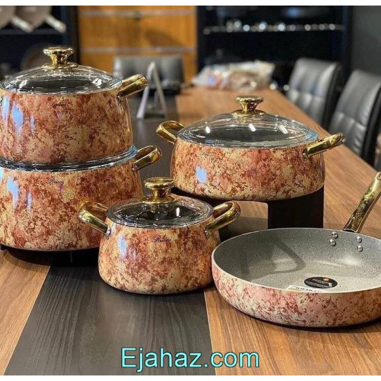 سرویس قابلمه گرانیتی 9 پارچه بریونی فلورا کرم گلبهی سرویس قابلمه گرانیتی 9 پارچه بریونی فلورا کرم گلبهی