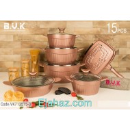 سرویس قابلمه گرانیتی بی وی کی رزگلد گرندیول 15 پارچه