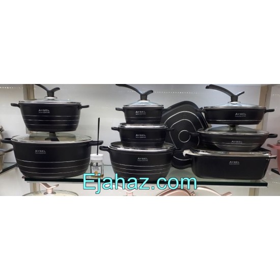سرویس قابلمه گرانیتی آیسل مشکی 22 پارچه آیدا سرویس قابلمه گرانیتی آیسل مشکی 22 پارچه آیدا