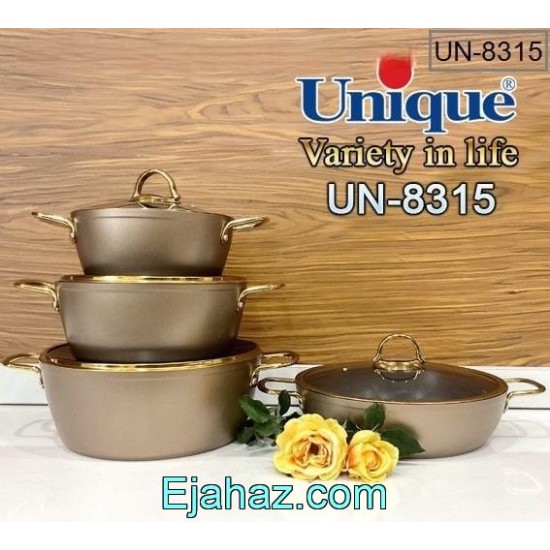 سرویس قابلمه گرانیتی یونیک بژ طلایی کد 8315 سرویس قابلمه گرانیتی یونیک بژ طلایی کد 8315