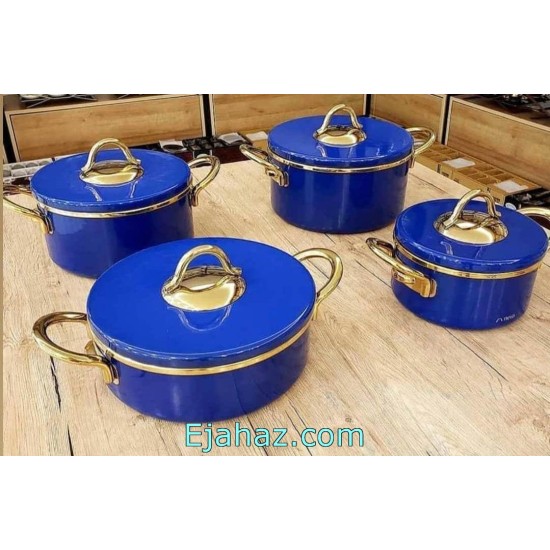 سرویس قابلمه گرانیتی 8 پارچه نوا آبی طلایی سرویس قابلمه گرانیتی 8 پارچه نوا آبی طلایی