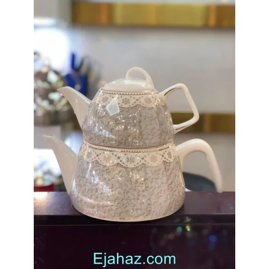 کتری قوری چینی طوسی