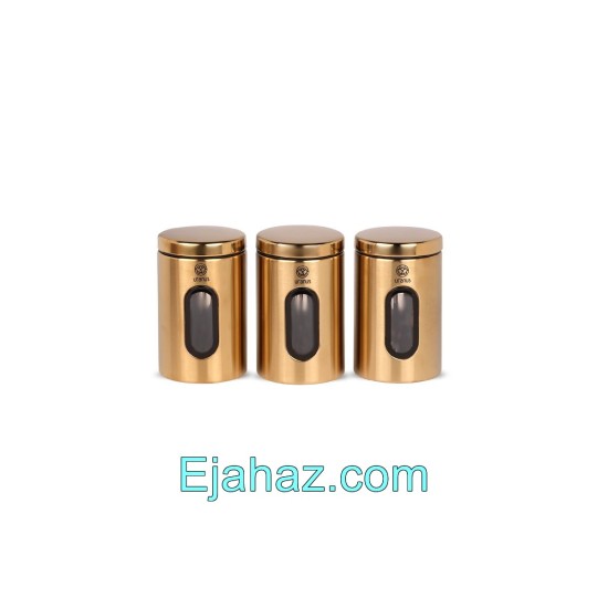 سرویس آشپزخانه اورانوس استوانه ای استیل طلایی با درب طلایی 18 پارچه سرویس آشپزخانه اورانوس استوانه ای استیل طلایی با درب طلایی 18 پارچه