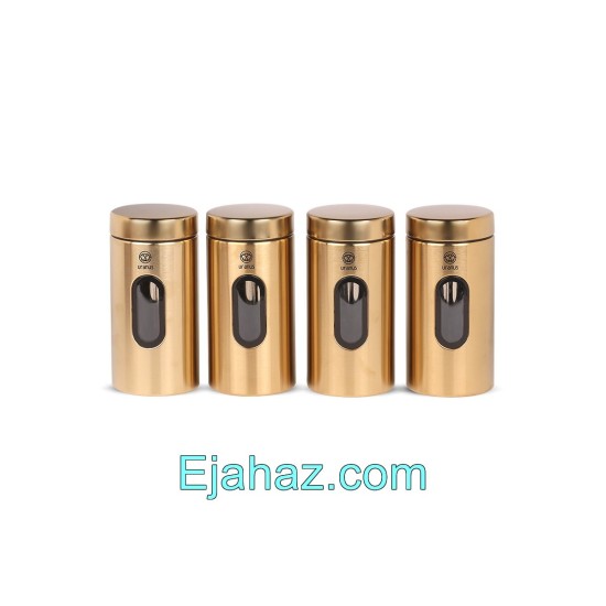 سرویس آشپزخانه اورانوس استوانه ای استیل طلایی با درب طلایی 18 پارچه سرویس آشپزخانه اورانوس استوانه ای استیل طلایی با درب طلایی 18 پارچه