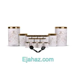 سرویس آشپزخانه اورانوس لادن سفید با درب طلایی 17 پارچه