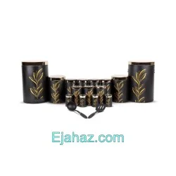 سرویس آشپزخانه اورانوس بامبو مشکی 17 پارچه