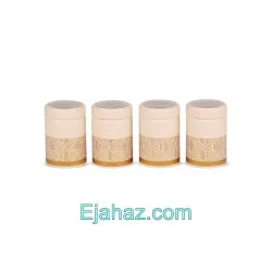 سرویس آشپزخانه اورانوس پترن کرم طلایی درب کرم 17 پارچه