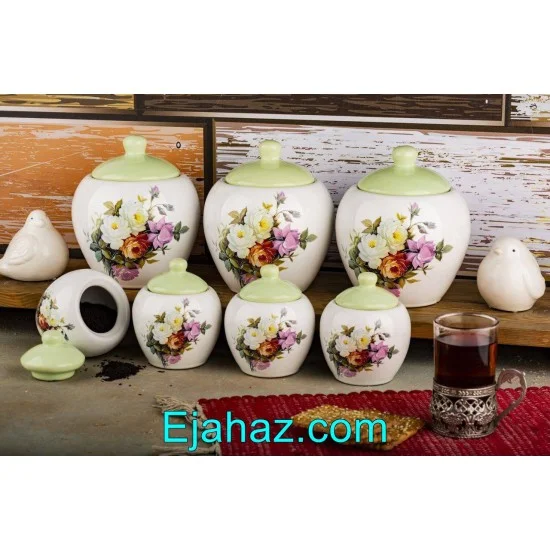 پاسماوری 7 پارچه سرامیکی دندلیون درب سبز پاسماوری 7 پارچه سرامیکی دندلیون درب سبز