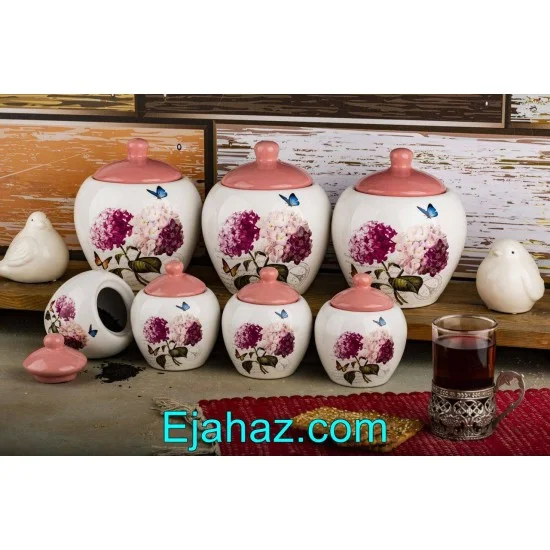 پاسماوری 7 پارچه سرامیکی دندلیون درب صورتی پاسماوری 7 پارچه سرامیکی دندلیون درب صورتی