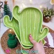 بشقاب تخت سرامیکی کاکتوس کشیده