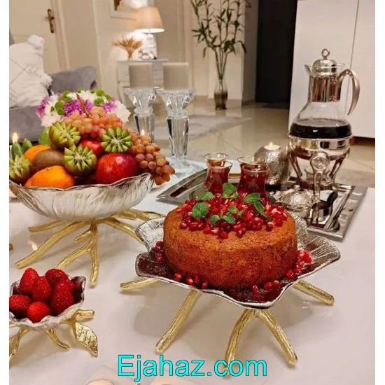 ست پذیرایی لوتوس مات 4 پارچه نقره ای