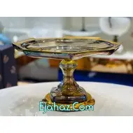 شیرینی خوری اسکوئر ارغوانی لبه طلا مات