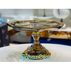 شیرینی خوری اسکوئر ارغوانی لبه طلا مات