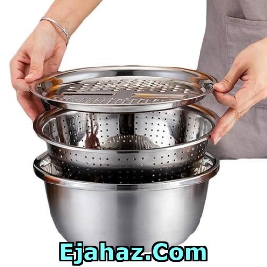 آبکش و لگن و رنده استیل سایز 30 آبکش و لگن و رنده استیل سایز 30
