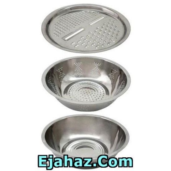 آبکش و لگن و رنده استیل سایز 30 آبکش و لگن و رنده استیل سایز 30