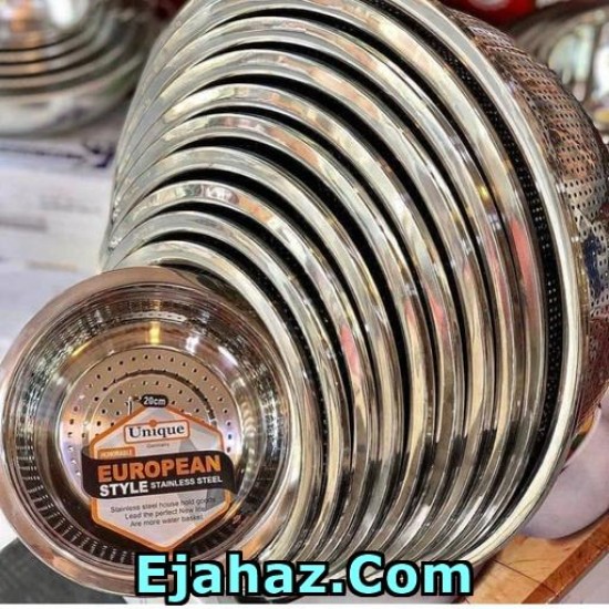 آبکش استیل لبه دار 10 پارچه یوروپن آبکش استیل لبه دار 10 پارچه یوروپن