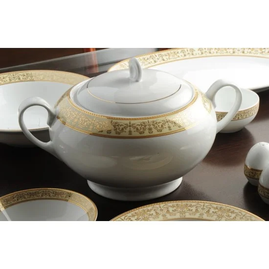 کاسه سوپ خوری چینی زرین مهر کرم ایتالیااف 1 عددی