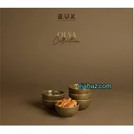 پیاله سرامیکی کوچک استون ور بی وی کی سبز زیتونی گرانیتی 6 عددی